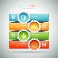 Gear Ribbon Infographic