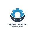 Gear Road logo vector template, Creative Road logo design concepts