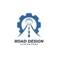 Gear Road logo vector template, Creative Road logo design concepts