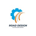 Gear Road logo vector template, Creative Road logo design concepts