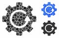 Gear rotation Composition Icon of Round Dots