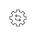 Gear rotation outline icon