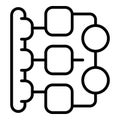 Gear scheme icon outline vector. Workflow process
