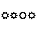 Gear set. Black gear wheel icons vector design and illustration. Royalty Free Stock Photo
