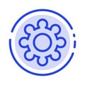 Gear, Setting, Cogs Blue Dotted Line Line Icon Royalty Free Stock Photo