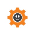 Gear setting smile concept logo icon Royalty Free Stock Photo