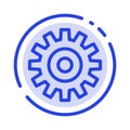 Gear, Setting, Wheel, Cogs Blue Dotted Line Line Icon Royalty Free Stock Photo
