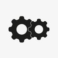 Gear Settings of black color. Vector innovation gears icon on white background Royalty Free Stock Photo