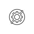 Gear, settings circular outline icon