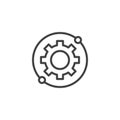 Gear, settings circular outline icon