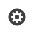 Gear, settings flat icon. Round simple button, circular vector sign.