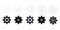 Gear & Settings Icon Set â Outline, Filled, Gradient Style Vector Pack Royalty Free Stock Photo
