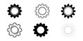 gear settings icon set silhouette vector illustration Royalty Free Stock Photo
