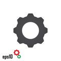 Grey Gear settings icon. Gear vector eps10. Royalty Free Stock Photo