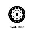 gear, settings, production icon. Element of business icon with description. Glyph icon for website design and development, app Royalty Free Stock Photo