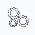 Gear Settings thin line symbol, cogwheel Icon. Innovation logo. Vector Illustration. EPS10 Royalty Free Stock Photo