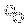 Gear Settings thin line symbol, cogwheel Icon. Innovation logo. Vector Illustration EPS10 Royalty Free Stock Photo