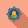Gear setup icon flat vector. Digital person Royalty Free Stock Photo