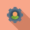 Gear setup icon flat vector. Digital person