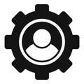 Gear setup icon simple vector. Digital person