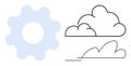 Gears and Clouds Representing Innovation, Technology, and Cloud Computing Concepts Royalty Free Stock Photo