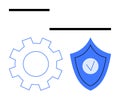 Gear and Shield Icon Representing System Configuration and Data Protection Royalty Free Stock Photo