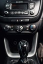 Gear shift in the car and central console in the background Royalty Free Stock Photo