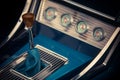 Gear shifter of a vintage car Royalty Free Stock Photo