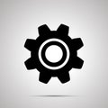 Gear silhouette, simple black settings icon