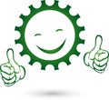 Gear with smile, mechanic and locksmith logo Royalty Free Stock Photo