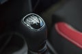 Gear stick for manual transmission car closeup Royalty Free Stock Photo