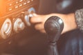 Gear stick for the manual transmission car Royalty Free Stock Photo