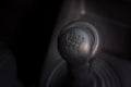 Gear stick of manual transmission car with 6 position. Royalty Free Stock Photo