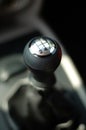 Gear stick of sportive car