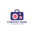 Gear Suitcase logo design vector. Suitcase logo design template concept Royalty Free Stock Photo