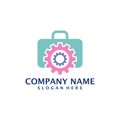 Gear Suitcase logo design vector. Suitcase logo design template concept Royalty Free Stock Photo