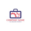 Gear Suitcase logo design vector. Suitcase logo design template concept Royalty Free Stock Photo