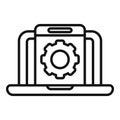 Gear support hosting icon outline vector. Tech team