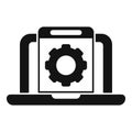 Gear support hosting icon simple vector. Tech team