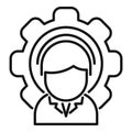 Gear support icon outline vector. Office service