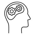 Gear system neuromarketing icon, outline style