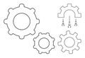 Gear system visualizing teamwork, process integration, and workflow collaboration Royalty Free Stock Photo