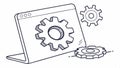 Gear and tablet screen, technology and settings for control and interface vector design Generative AI