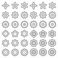 Gear Thin Line Icons, Config Settings Symbols, Gears Signs Royalty Free Stock Photo