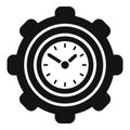 Gear time icon simple vector. Clock project Royalty Free Stock Photo
