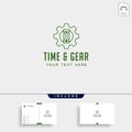 gear time logo line design management industrial vector icon isolated Royalty Free Stock Photo