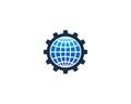 Gear Tool Globe Icon Logo Design Element Royalty Free Stock Photo