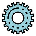 Gear tool icon color outline vector