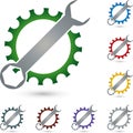 Gear and tools, mechanic and locksmith logo Royalty Free Stock Photo