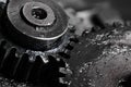 Gear train in machine construction Royalty Free Stock Photo